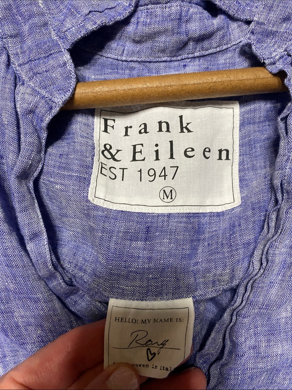 Frank & Eileen Blue Button-Front Linen Rory Dress - Picture 3 of 3